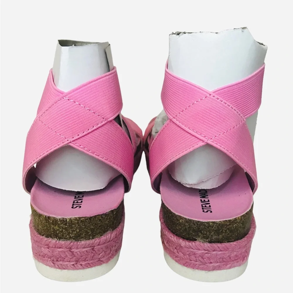 Steve Madden Girls Kimmie Espadrille Wedge Sandal Pink Kids Size 3